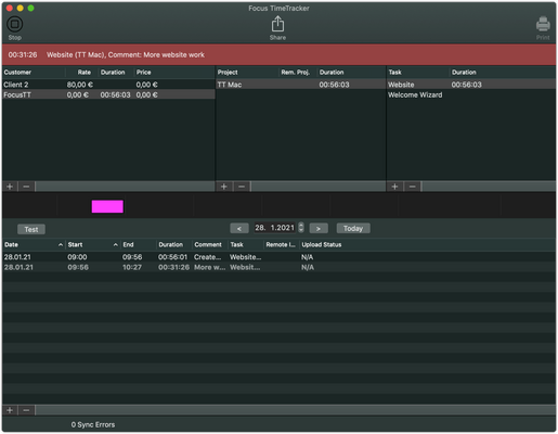 Focus TimeTracker Screenshot